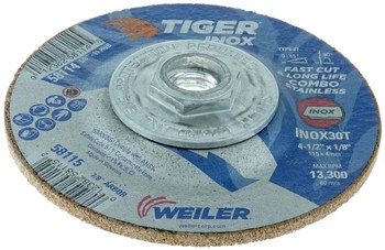 Weiler Tiger Inox Grinding Wheel 58114 - 4-1/2 in - 30 - T