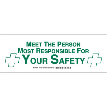 Picture of Brady B-401 Polystyrene Rectangle White English Protection Awareness Sign part number 124623 (Main product image)