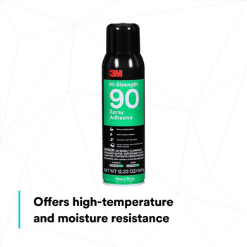 3M Hi-Strength 90 Spray Adhesive - Clear 24 fl oz Inverted Aerosol Can - 17.6 fl oz Net Weight - 07278