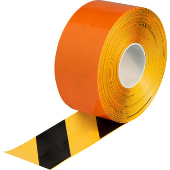 Brady ToughStripe Max Black / Yellow Floor Marking Tape - 4 in Width x 100 ft Length - 0.050 in Thick - 60814