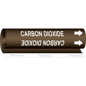 Picture of Brady White on Brown Polyester High Visibility 5805-O Wrap-Around Pipe Marker (Main product image)