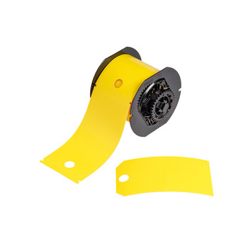 Picture of Brady Yellow Outdoor Polyester Thermal Transfer B30-255-851-YLW Pre-sized Tags for Printers (Main product image)