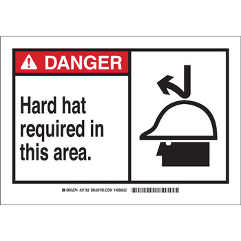 Picture of Brady B-401 Polystyrene Rectangle White English PPE Sign part number 21782 (Main product image)