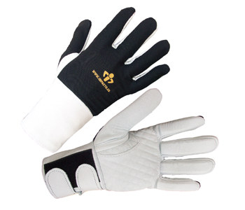 Picture of Impacto 473-31 RH Black/White Medium Leather/Nylon/Spandex/Visco-Elastic Polymer Full Fingered Work Glove (Main product image)