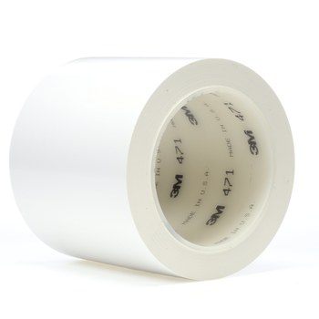 3M 471 White Marking Tape - 3 in Width x 36 yd Length - 5.2 mil Thick - 06466