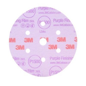 3M Hookit Coated Aluminum Oxide Purple Hook & Loop Disc - Film Backing - P1200 Grit - Super Fine - 5 in Diameter - 30568