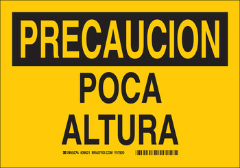 Picture of Brady Polystyrene Rectangle Yellow Spanish Equipment Safety Sign part number 39021 (Main product image)