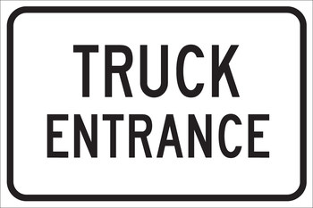 Picture of Brady B-555 Aluminum Rectangle White English Truck & Forklift Warehouse Traffic Sign part number 124416 (Main product image)