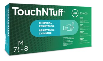 Ansell TouchNTuff TNT 92-600 Green Medium (7.5 - 8) Powder Free Disposable Gloves - Food Grade - 9 1/2 in Length - Smooth Finish - 5.5 mil Thick - 585835
