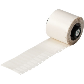 Picture of Brady Clear / White Self-Extinguishing, Self-Laminating Vinyl Thermal Transfer PTL-28-427 Die-Cut Thermal Transfer Printer Label Roll (Main product image)