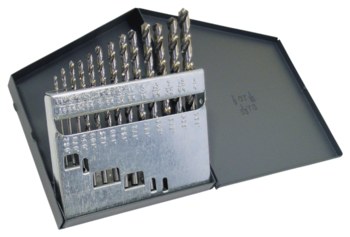 Picture of Cle-Line 1898 1/16 in-1/4 in 118° Right Hand Cut High-Speed Steel Jobber Length Drill Set C21104 (Main product image)