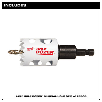 Milwaukee HOLE DOZER Hole Saw 49-56-9665 - 1 1/2 in Diameter - Bi-Metal