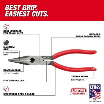 Milwaukee MT505 Pliers - Steel - 8 in - 59545