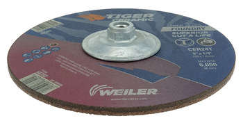 Weiler Tiger Ceramic Depressed-Center Grinding Wheel 68393 - 9 in - Ceramic - 30 - T