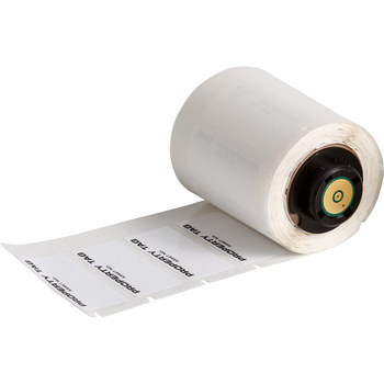 Picture of Brady Black on Silver Polyester Thermal Transfer PTL-35-423-PROP Die-Cut Thermal Transfer Printer Label Roll (Main product image)