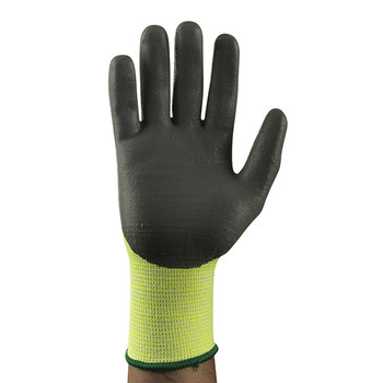 Ansell HyFlex 11-423 Gray/Yellow 7 Nitrile Work Gloves - Polyurethane Palm & Fingertips Coating - Rough Finish