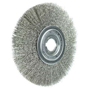 Weiler 01809 Wheel Brush - 8 in Dia - Crimped Stainless Steel Bristle