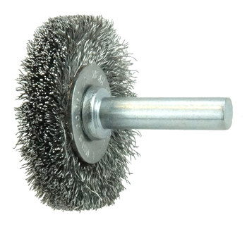 Weiler Steel Radial Bristle Brush - 1-1/2 in Outside Diameter - 0.008 in Bristle Diameter - 17951