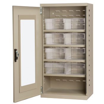 Picture of Akro-Mils ACQV4P82 Akrodrawers 350 lb Putty Powder Coated, Textured Steel 18 ga Non-Stackable Secure Mini-Cabinet (Main product image)