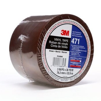 3M 471 Brown Marking Tape - 3 in Width x 36 yd Length - 5.2 mil Thick - 68848