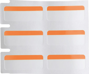 Brady B33-152-494-OR Thermal Transfer Printable Labels - 1 in x 0.375 in - Polyester - Orange / White - B-494 - 60983