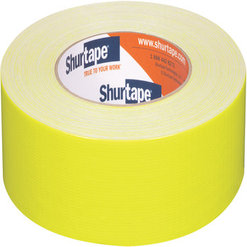 Shurtape PC 619 Fluorescent Yellow Duct Tape - 48 mm Width x 55 m Length - 9 mil Thick - SHURTAPE 139587