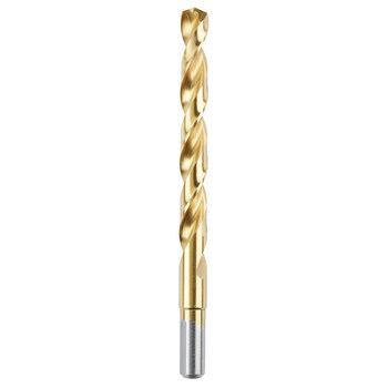Milwaukee Thunderbolt 13/32 in Drill Bit 48-89-2223 - Right Hand Cut - Split 135° Point - Titanium Nitride Finish - 6.8 in Overall Length - 6 in Flute - Titanium Coated