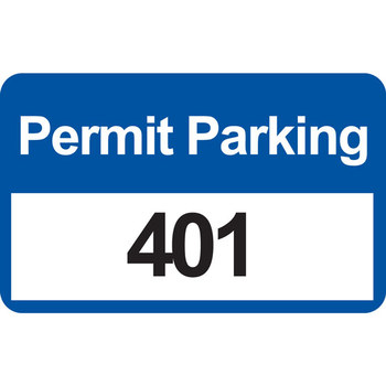 Picture of Brady Black / Blue on White Rectangle Vinyl 96257 Parking Permit Label (Main product image)