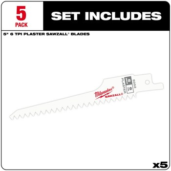 Milwaukee SAWZALL Reciprocating Saw Blade 48-00-5052 - 6 TPI - 0.75 in Width x 0.05 in Thick - High Speed Steel