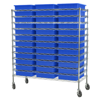 Picture of Akro-Mils AWS2460M33224 Akro-Grid 2000 lb Adjustable Blue Chrome Steel Open Fixed Shelving System (Main product image)