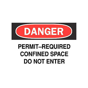 Picture of Brady B-555 Aluminum Rectangle White English Confined Space Sign part number 43517 (Main product image)