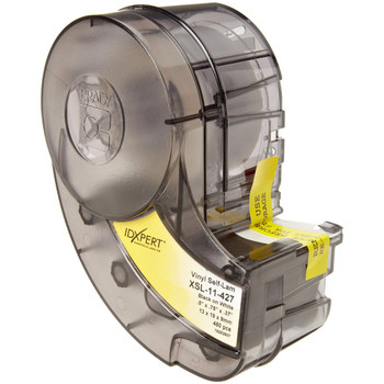 Picture of Brady Black on Clear / White Self-Extinguishing, Self-Laminating Vinyl Thermal Transfer XSL-11-427 Die-Cut Thermal Transfer Printer Cartridge (Main product image)