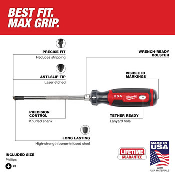 Milwaukee #3 Phillips MT203 Screwdriver - 60002