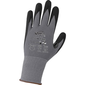 Global Glove Tsunami Grip Gray/Black XL Nylon/Spandex Work Gloves - Reinforced Thumb - Nitrile Palm Coating - 511NFT-XL