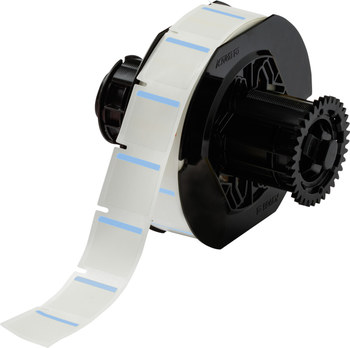 Brady B33-179-494-BL Thermal Transfer Printable Labels - 1 in x 1 in - Polyester - Blue / White - B-494 - 60964