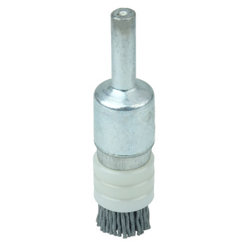 Weiler Nylox Nylon Cup Brush - Shank Attachment - 1/2 in Diameter - 0.040 in Bristle Diameter - End Style: Banded - 11162