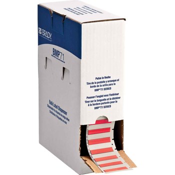 Picture of Brady PermaSleeve Red Polyolefin Thermal Transfer BM-187-175-342-RD Heat Shrink Wire & Cable Labels (Main product image)