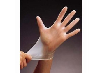 Picture of Microflex High Five V40 Clear Large Vinyl Powdered Disposable Gloves (Main product image)