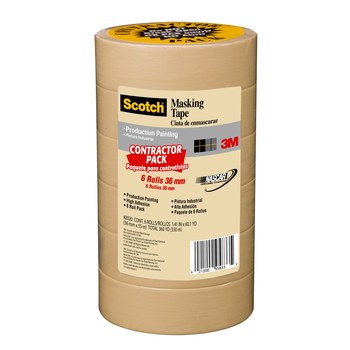 新発売の Tan 2020-36A-CP Scotch 3M Masking m 55 x Width mm 36 Tape, 粘着テープ