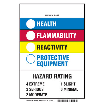 Picture of Brady B-555 Aluminum Rectangle White English Chemical, Biohazard, Hazardous & Flammable Material Sign part number 46880 (Main product image)