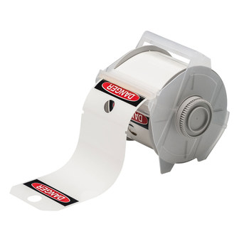 Picture of Brady Black / Red on White Outdoor Polyester Thermal Transfer 121544 Continuous Thermal Transfer Printer Label Roll (Main product image)