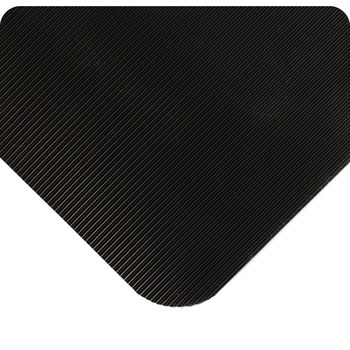 Picture of Wearwell 720 Black Nitricell/Vinyl Ribbed Non-Conductive Switchboard Matting (Main product image)