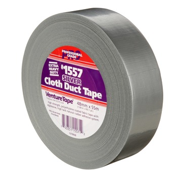 3M Venture Tape 1557 Silver Cloth Duct Tape - 48 mm Width x 60 yd Length - 13 mil Thick - 50012