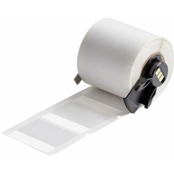 Picture of Brady Clear / White Self-Extinguishing, Self-Laminating Vinyl Thermal Transfer PTL-88-427 Die-Cut Thermal Transfer Printer Label Roll (Main product image)