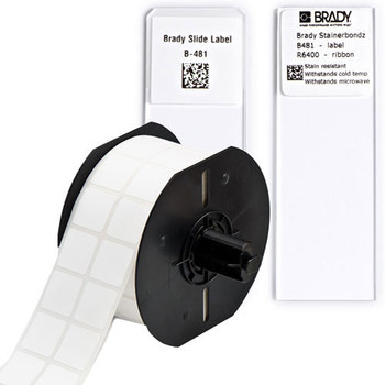 Picture of Brady White Polyester Thermal Transfer B33-194-481 Die-Cut Thermal Transfer Printer Label Roll (Main product image)