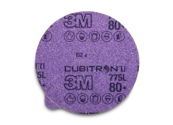 3M Cubitron II Hookit 775L Coated Ceramic Aluminum Oxide Purple Hook & Loop Disc - Film Backing - C Weight - 80 Grit - 6 in Diameter - 86816
