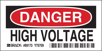 Picture of Brady B-302 Polyester Rectangle White English Electrical Safety Sign part number 84875 (Main product image)
