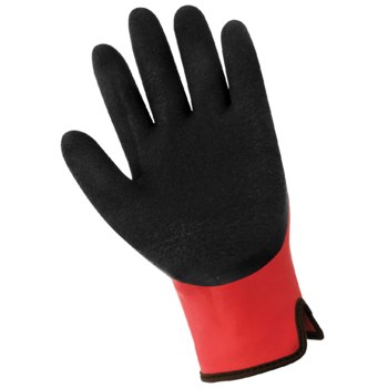 Global Glove Gripster 440 Black/Blue Large Nylon Work Gloves - Latex Palm & Fingers Coating - 440/LG