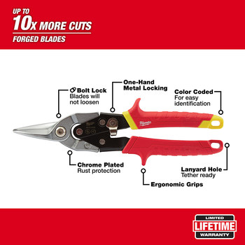 Milwaukee 48-22-4530 Aviation Snips - Steel - 10 in - 50364