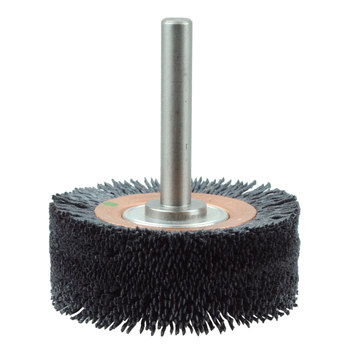 Weiler Bore-Rx 86151 Wheel Brush - 3 in Dia - Crimped Round Nylon Bristle